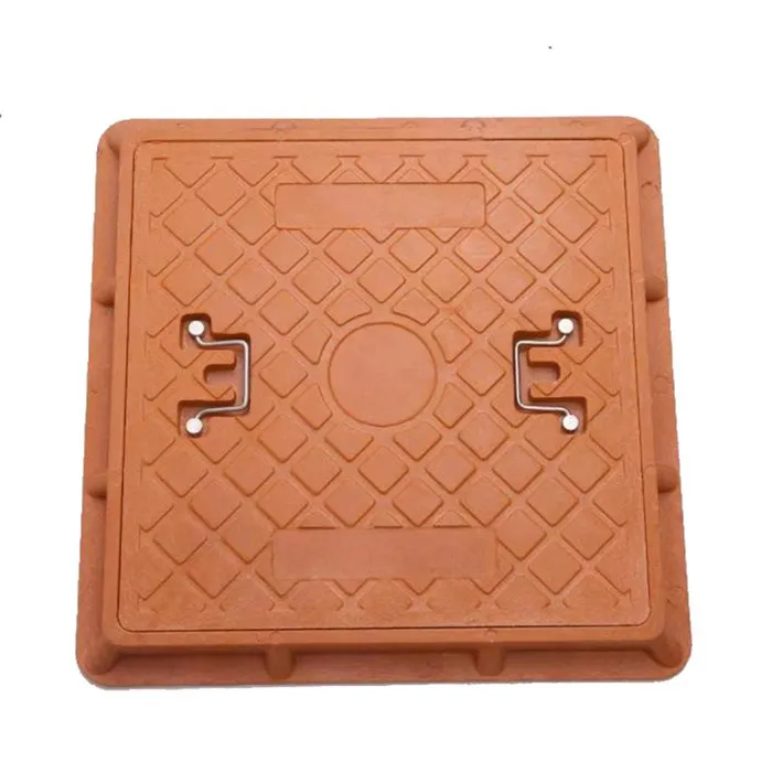 FRP/GRP 400X400mm Composite Square Manhole Cover with Pull Rings  lockable manhole cover