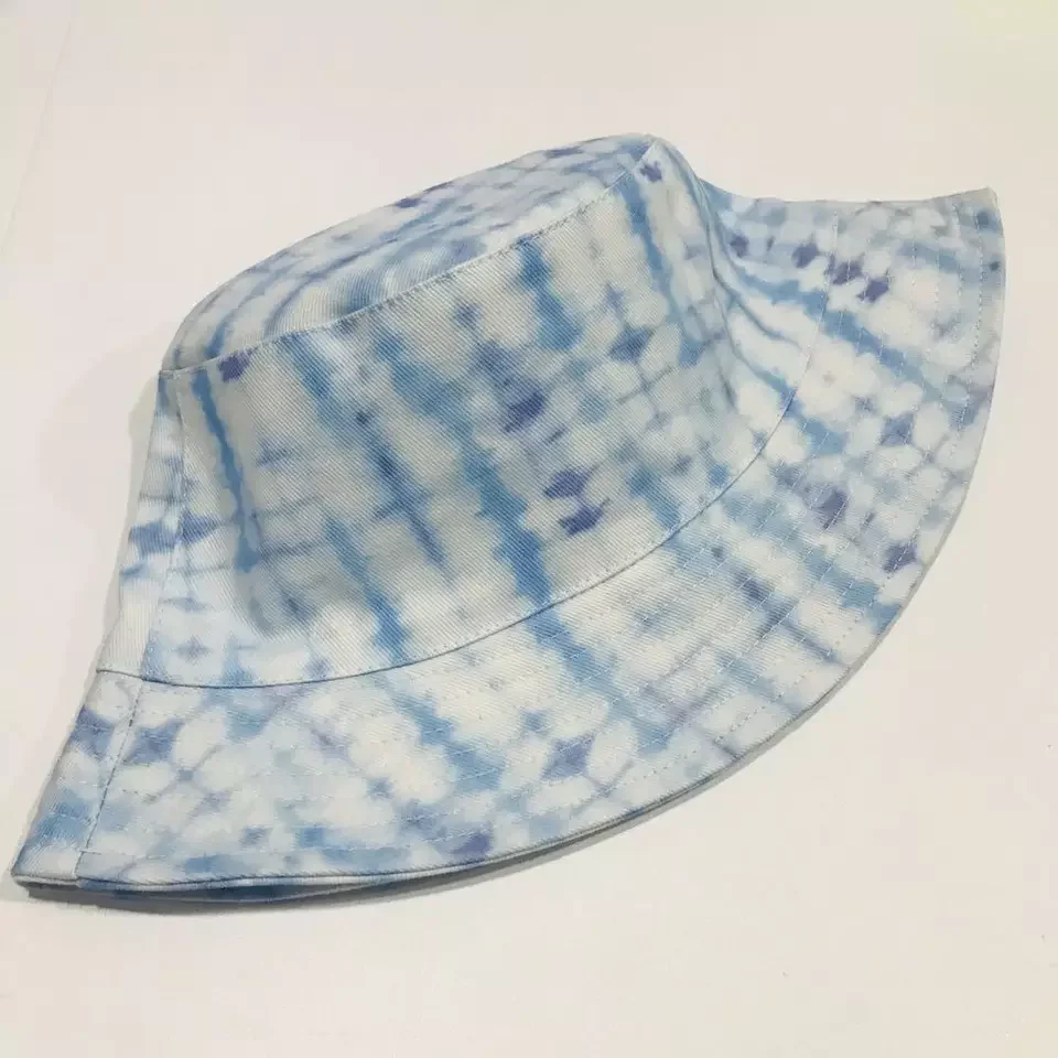 Оптовая продажа, индивидуальная тонкая окрашенная Рыбацкая шляпа, хлопковая саржевая Летняя Повседневная Панама с принтом
