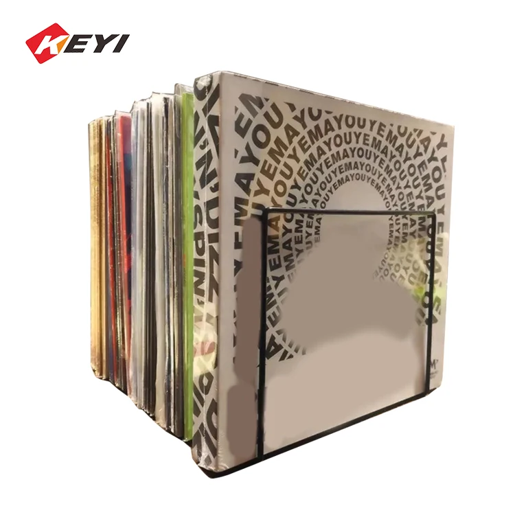 Customized Metal Record Storage Display Racks Bracket Triangle Square Record Iron Wire Display Stands