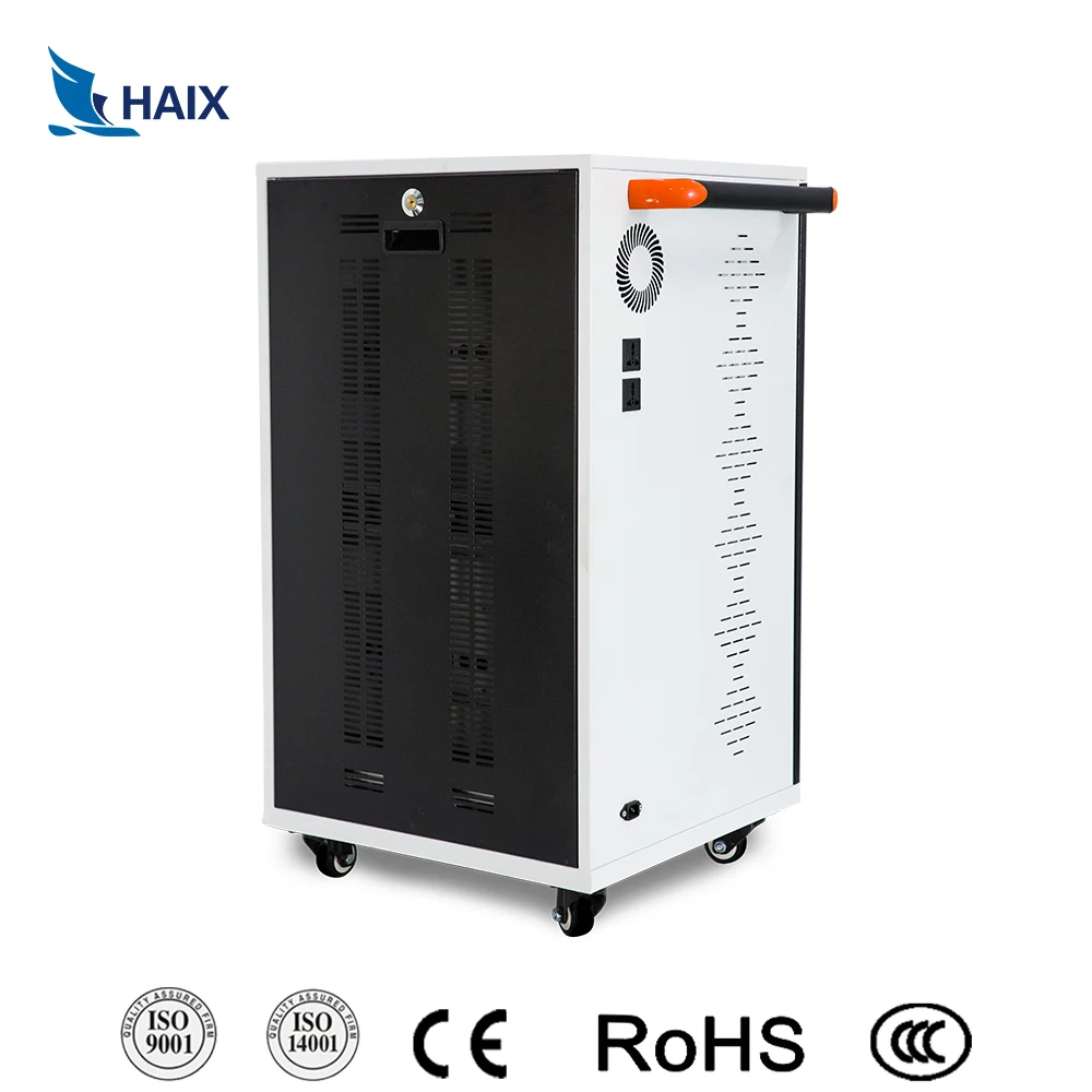 Educational Equipment Custom AC Socket Tablet Charging Cabinet 60 Ports USB Charging Mobile Phone Charging Cart