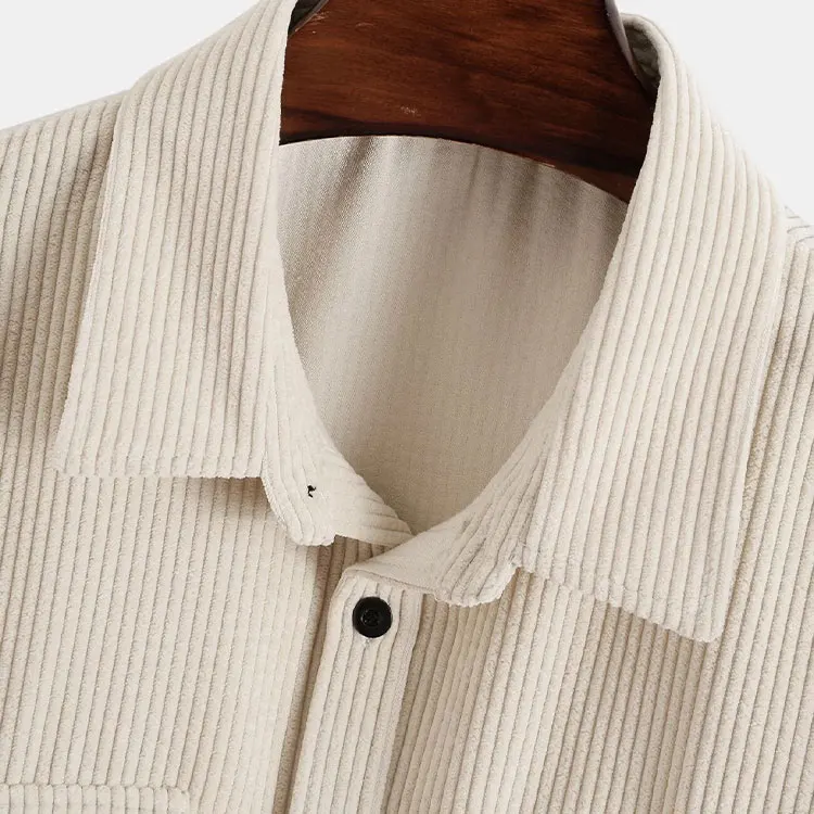OEM service new arrival mens shirts customized corduroy flap pocket button front mens shirts casual