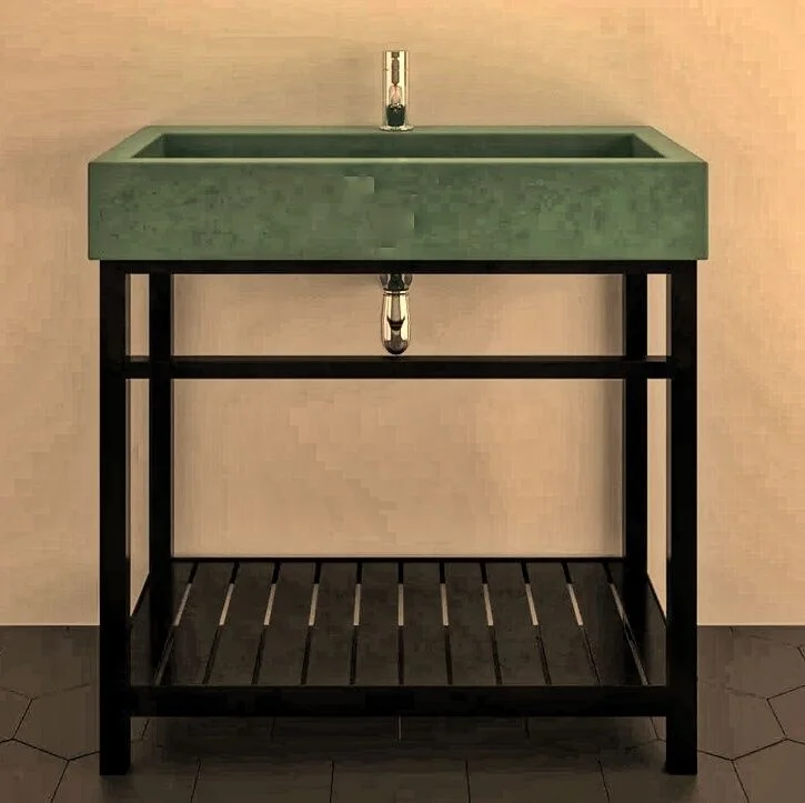 steel pedestal massive resin trough Diamond polished and sealed with unique system leaving natural luster of polished cast stone