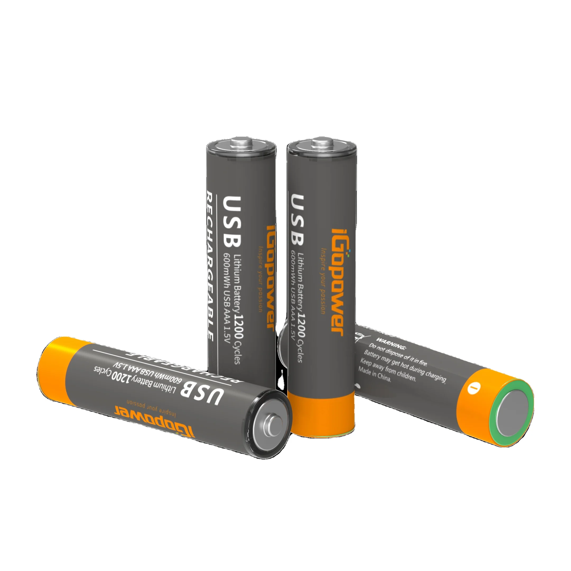 Новый запуск портативный 1,5 V 600mWh литиевая батарея размер AAA аккумуляторная батарея USB 4 предмета в комплекте