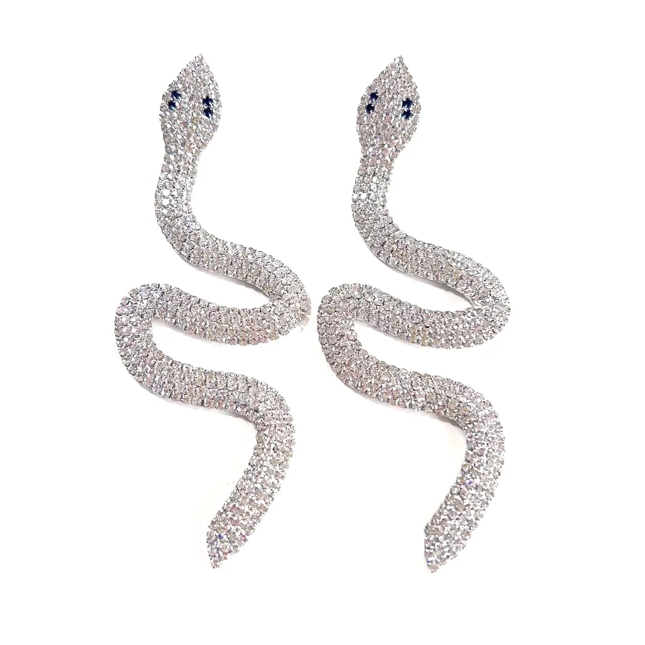 Exaggerated Rhinestone Snake Earrings Fashion Luxury Brand Designer Diamond Long Charm Snake Dangle Earrings Jewelry