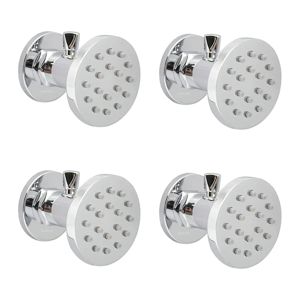 Massage Spa 4pcs Round Sprayer Water Pressure Independent Adjustable Side Wall Mount Body Multi Jets Shower Head