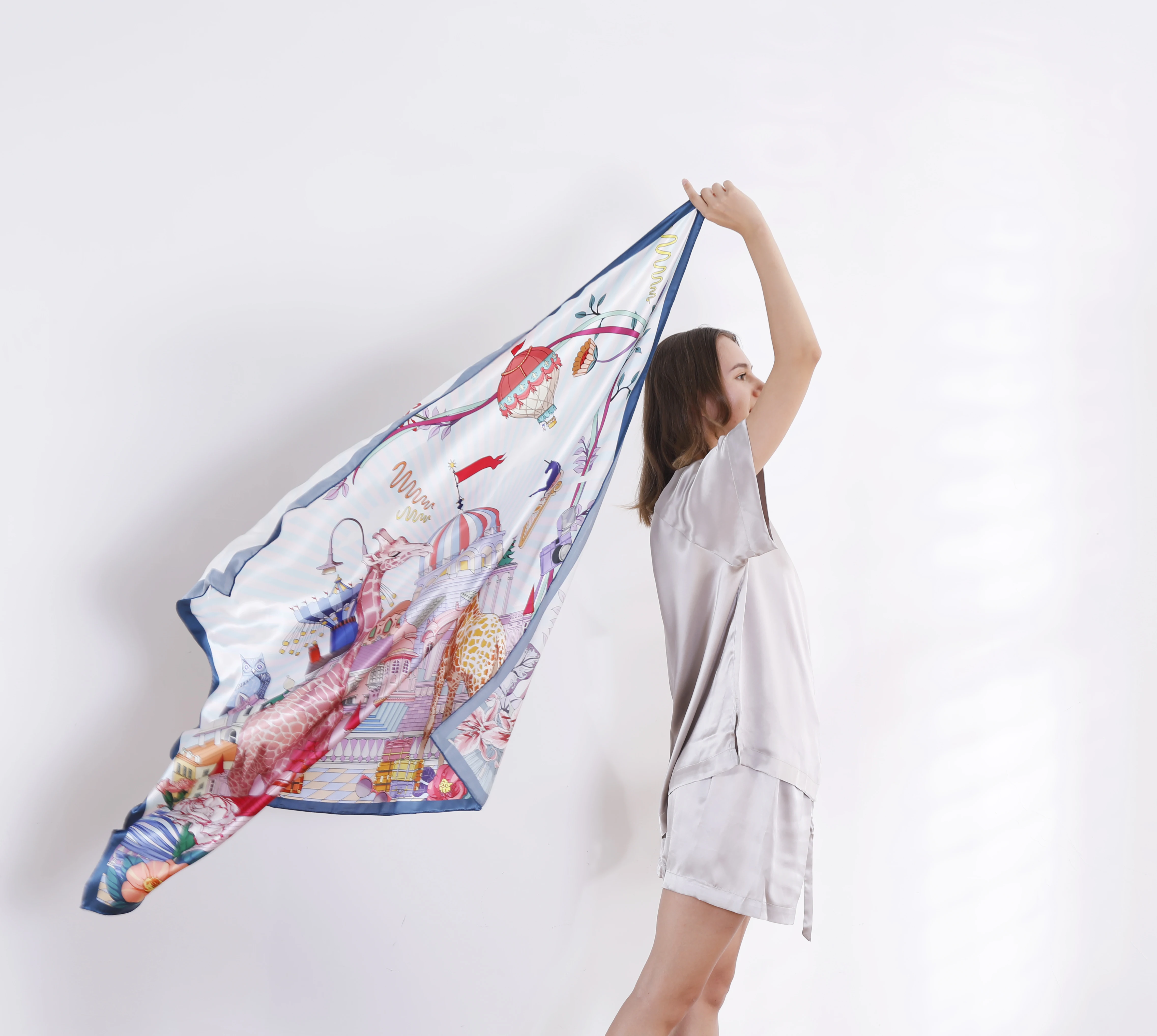 Awesome Wholesale Amazon Hot Sale Women Luxurious and Fashionable 100% Real Mulberry 6A Silk Scarf