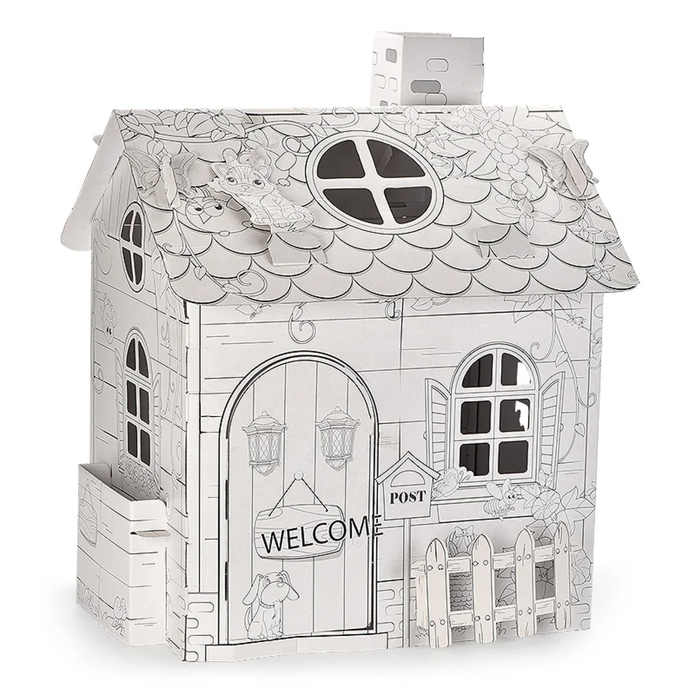 
Educational DIY painting doodle paper house creative cardboard playhouse toy for kid 