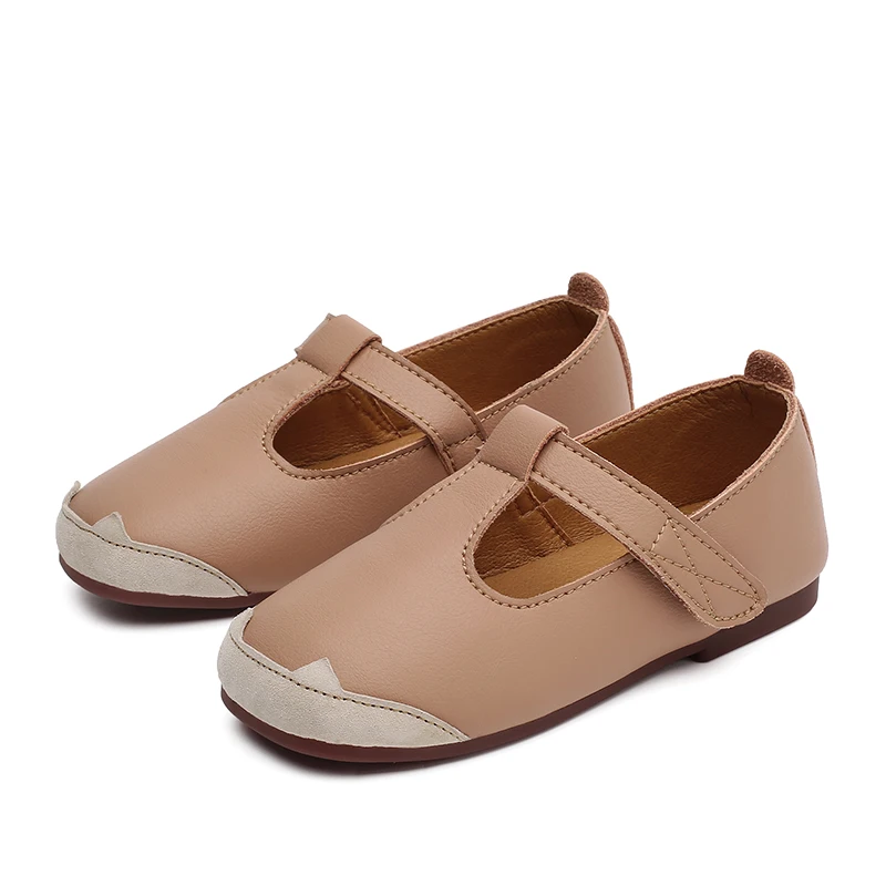 2021 весенние Трендовые туфли для маленьких девочек, детские Туфли Мэри Джейн, принцессы на плоской подошве, качественные кожаные школьные туфли