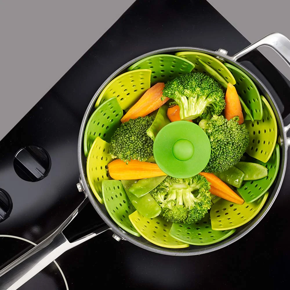 BPA Free & Food Grade Approved Food Grade Dishwasher Safe Silicone Steaming Basket