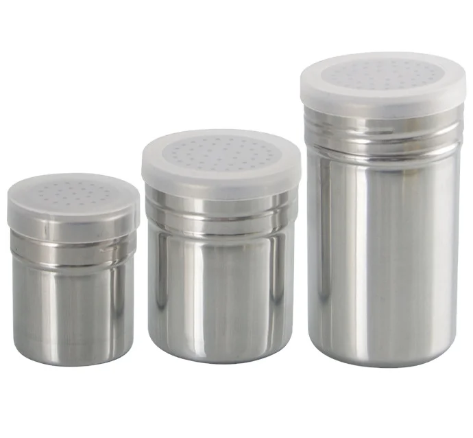 Wholesale Custom Modern Design Stainless Steel Seasoning Bottle Salt & Pepper Shaker Spice Jar Metal Jar Spicy Shaker with lid