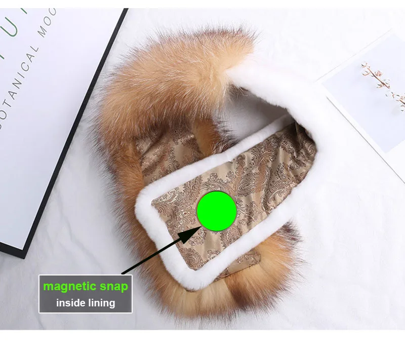MWFur Winter Fashion Winter Fox Hair Scarf For Girl Fashion Fox Fur Scarf with Rex Rabbit Fur Woman Scarf