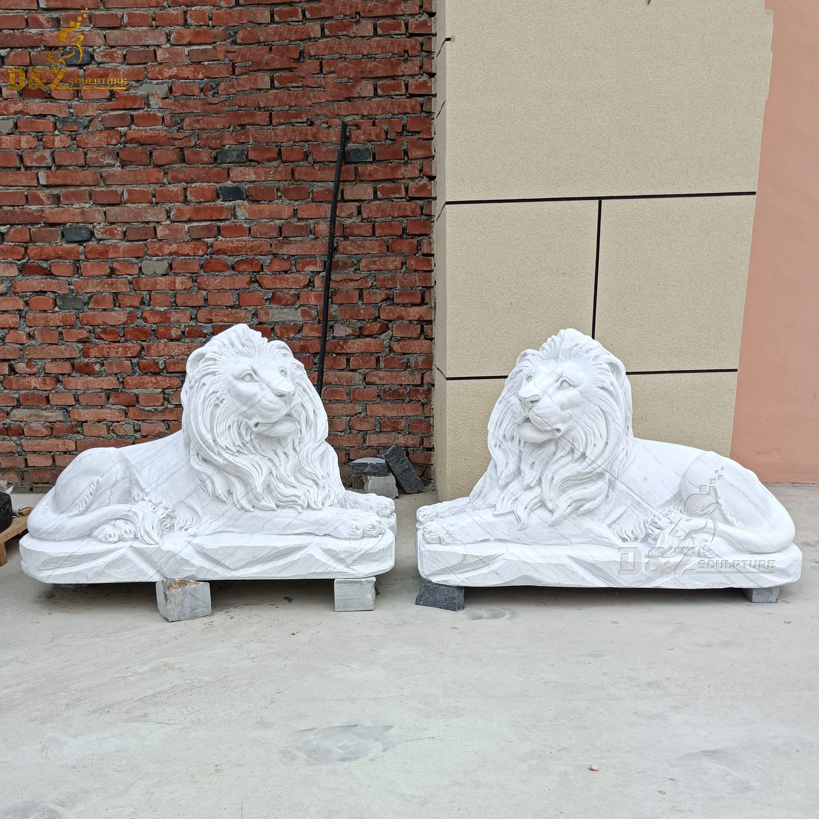 Decorative Craft Black Natural Rock Granite Marble Stone Carving Laying Sleeping Lion Statue For Gate