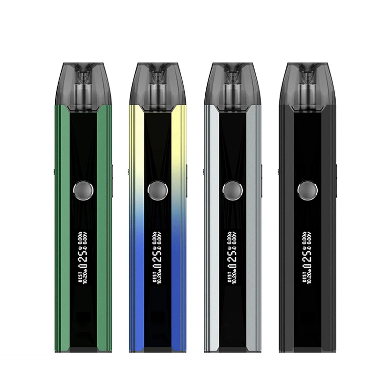 
Anodized with OLED adjustable power 5-25W 0.6-1.0ohm electronic atomizer can be filled with Pod 700mAh Vape 