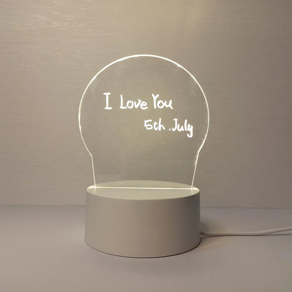 Hot Sale Cute 3D Illusion DIY Night Light Creatives Blank Led Night Light 3D Illusion Acrylic Night Light Lamp