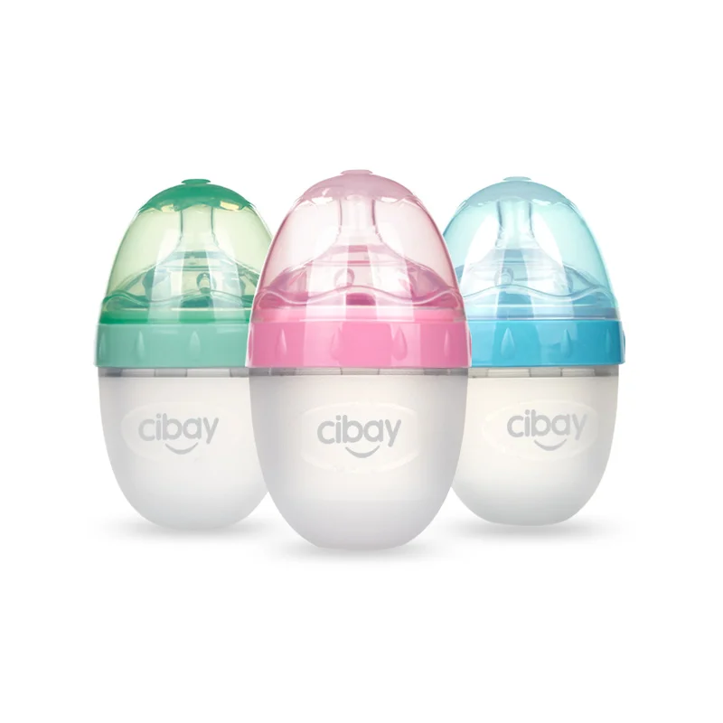 
Food Grade Non-toxic Drop Resistance Soft Silicone Baby Bottle Bpa Free Infant Baby Feeding Milk Bottles 