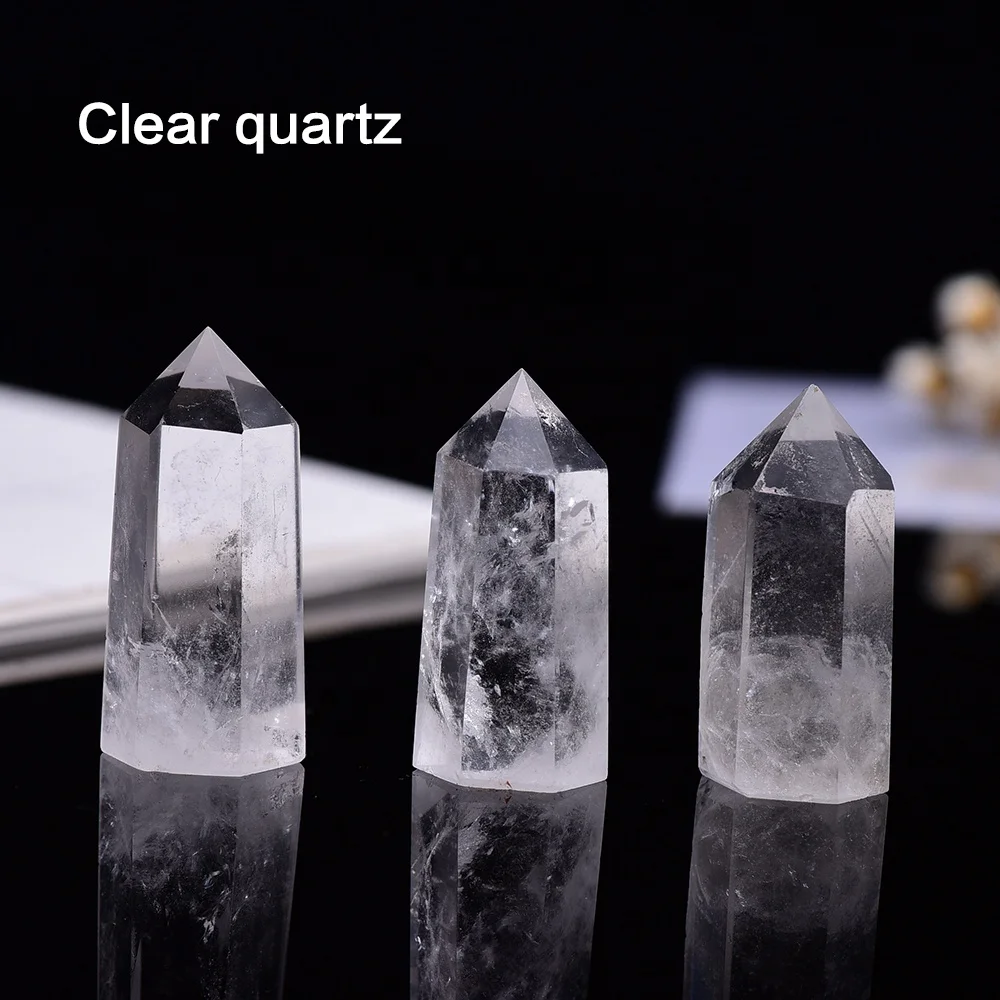 
Wholesale Various Natural Gemstone Healing Stones Clear Rose Quartz amethyst small Crystal Wand tiny Point for home decor 