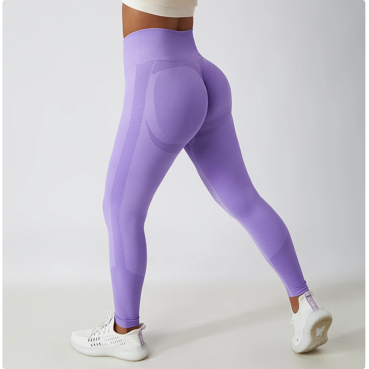 OEM High Waist Fitness Knitwear Booty Sports Yoga Pants Scrunch Butt Tights Gym Leggings For Women
