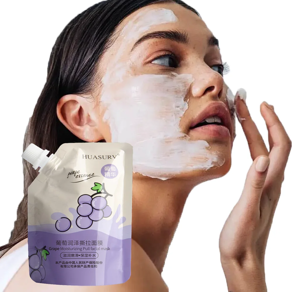 Hot Selling Organic Grape Whitening Collagen Peeling Peel off Clay Facial Mask