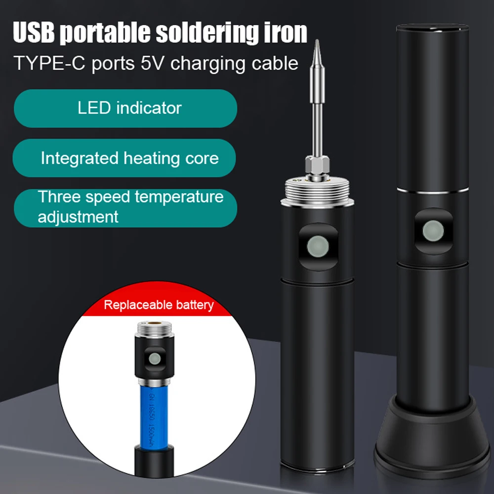 Перезаряжаемый с USB 300-450 ° C набор паяльника регулируемой температурой электрический мультиметр ручка инструментов для ремонта
