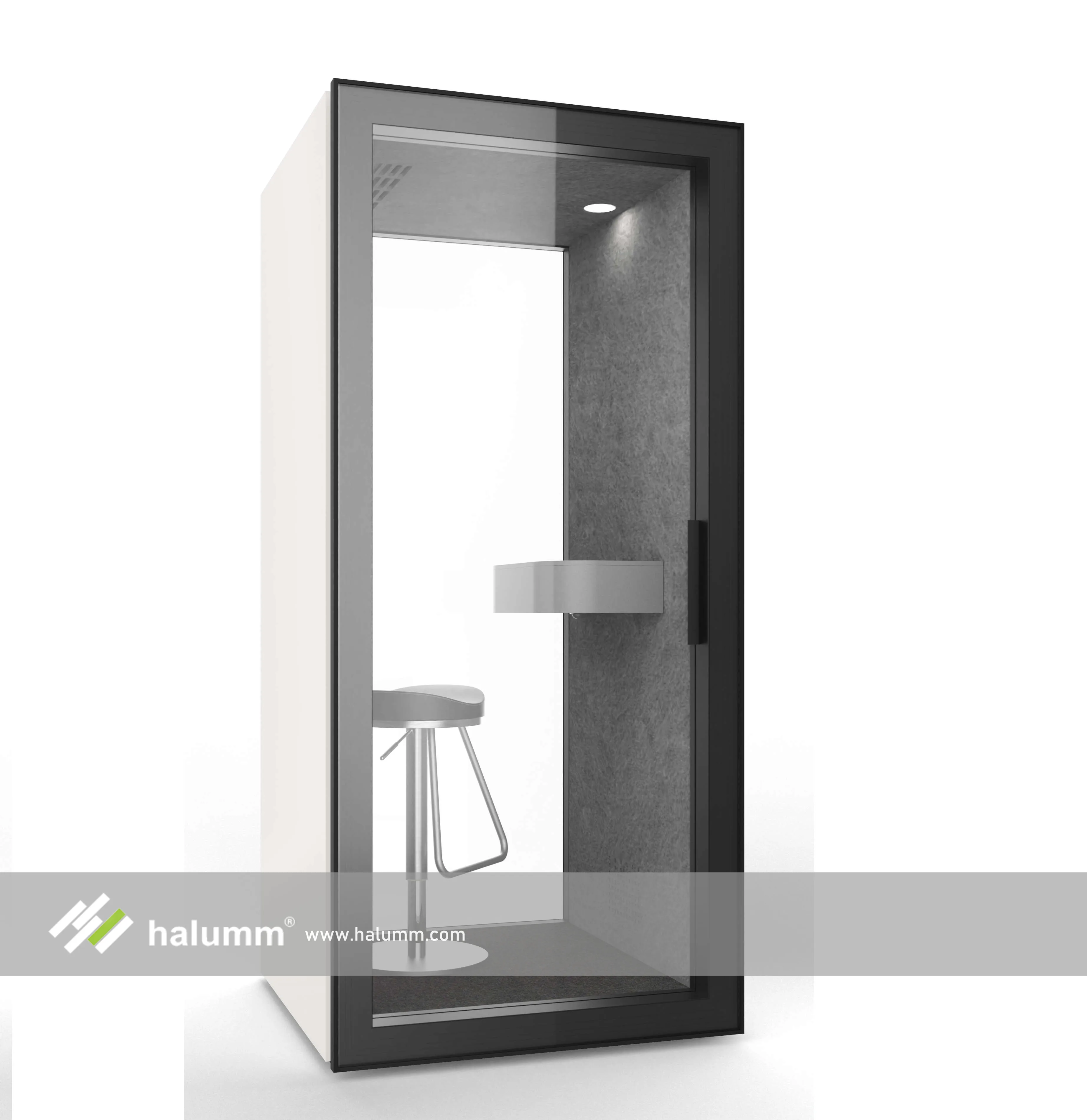 hicube Glass door Double Glazed prefab phone booth  with sensor lighting office privacy pod
