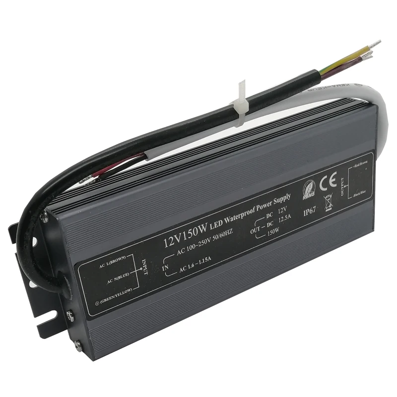 Лучшее качество AC DC 12V 24V водонепроницаемый светодиодный индикатор питания IP67 3A 4A 5A 6A 7A 8A 9A 10A 12.5A 10 Вт-350 Вт для аквариума открытый свет