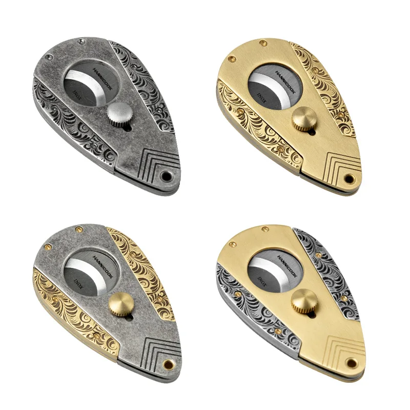Custom Logo cigarette cutter cigar accessories stainless steel cigar scissors in stock travel portable cigar cutter