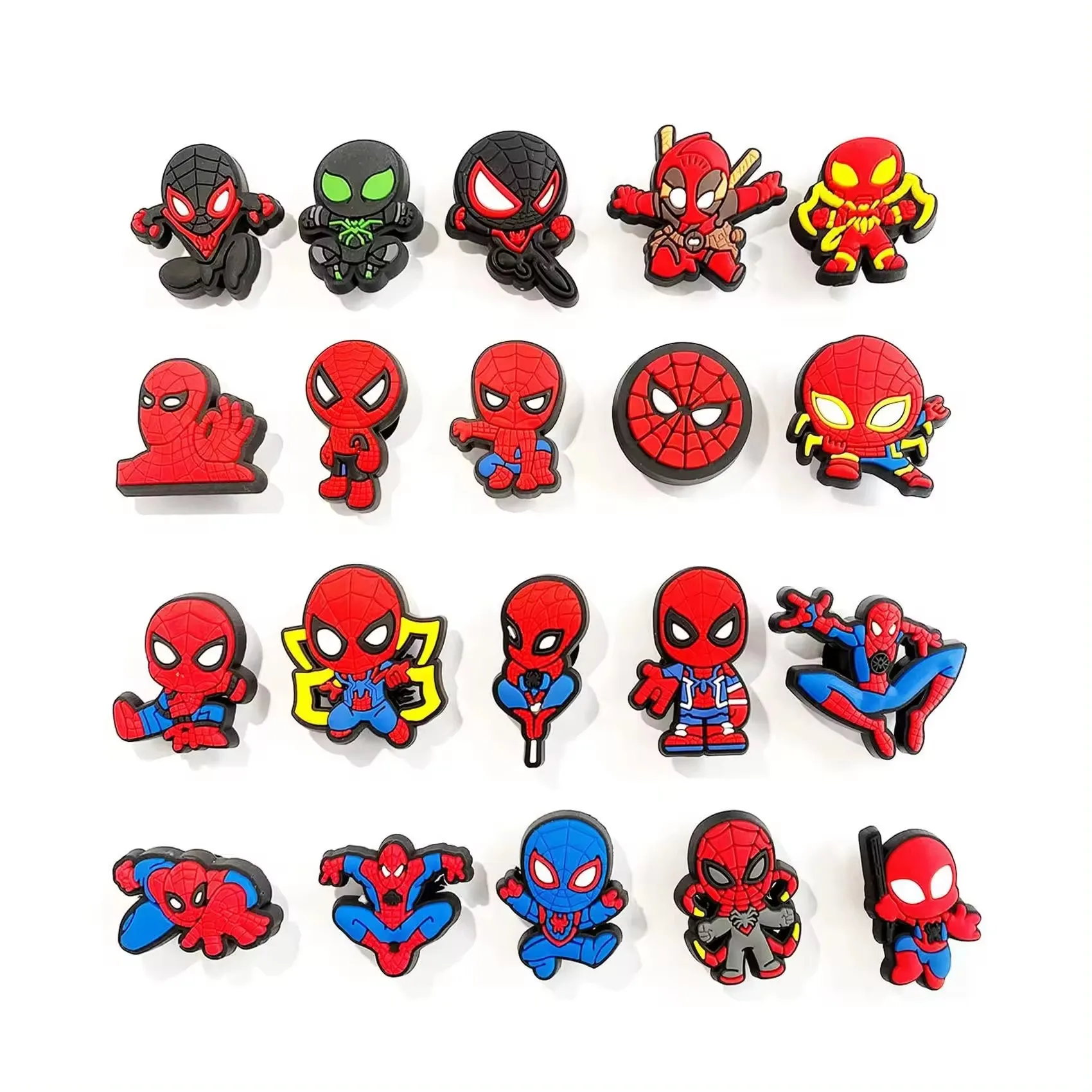 Популярные Мультяшные шармы из аниме Marvel, Человек-паук, 2D, DIY, мягкие сумки для украшения обуви из ПВХ, аксессуары для украшения обуви, оптовая продажа
