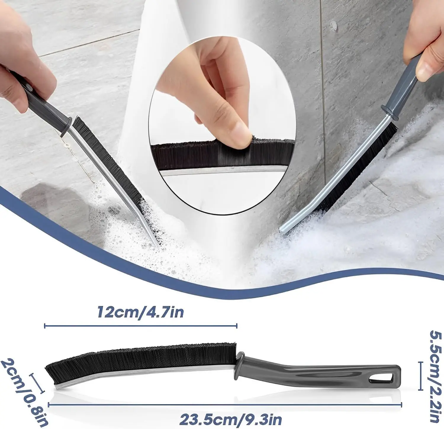 Nylon Bristle Grout Brush Cleaner Home Cleaning Supplies Scrub Brush Deep Tile Joint Scrubber Cleaning Brush