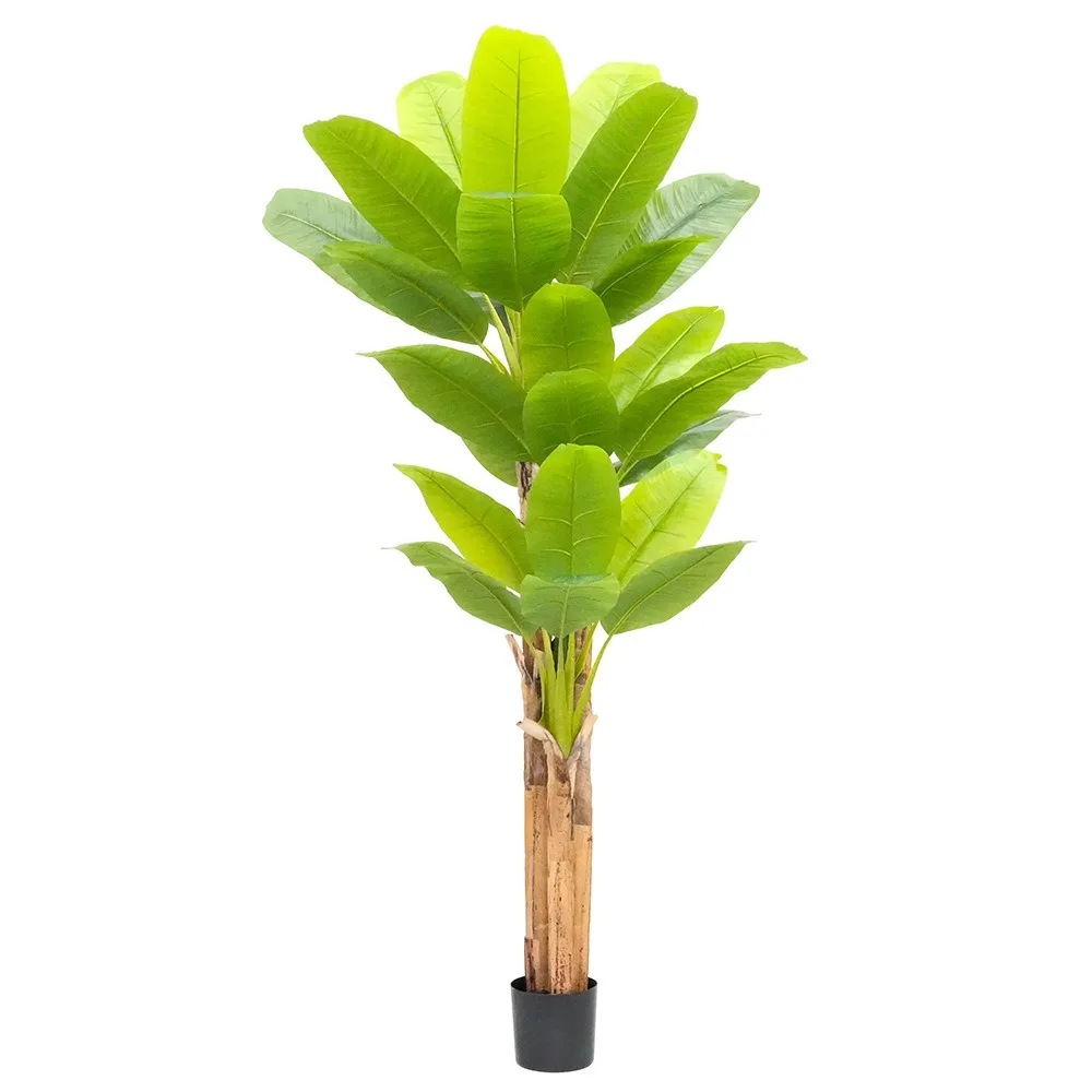 Искусственное растение подорожник большое декоративное пластиковое Тропическое зеленое ландшафтное дерево в горшках