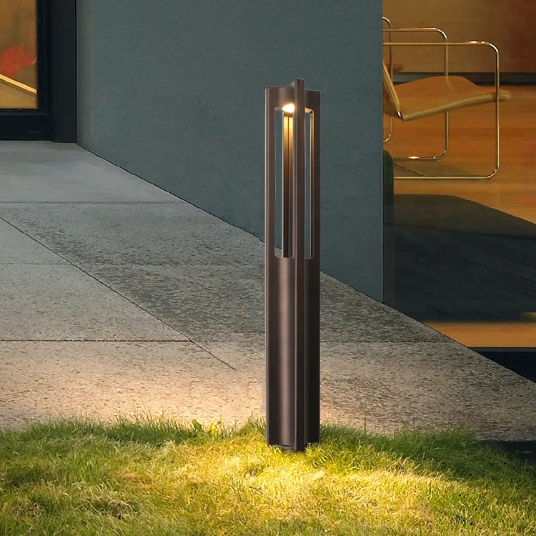 Easy To Install Modern Villa Outdoor Ground Stake Installation Led Courtyard Waterproof Lawn Landscape Pillar Bollard Light