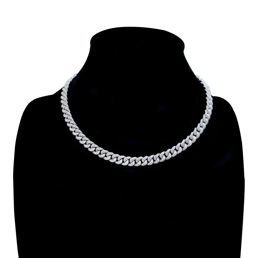 8mm Hot Selling Dense Cuban Chain 3A+CZ Cuban Link Chain Micro Insert Cuban Link Necklace men