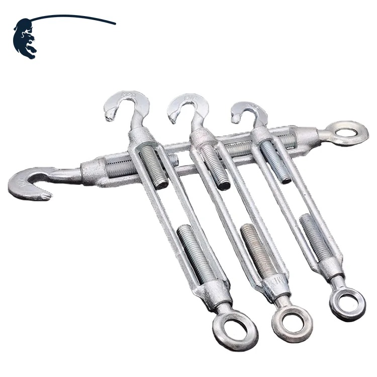 BAOT 3/8*6 Double Hooks Open Body with Toggle Form Aligner Forged Eye Hook Galvanized Turnbuckle