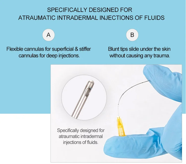 CE Factory price blunt tip fine micro cannula needle18g 21g 22g 23g 25g 27g 30g