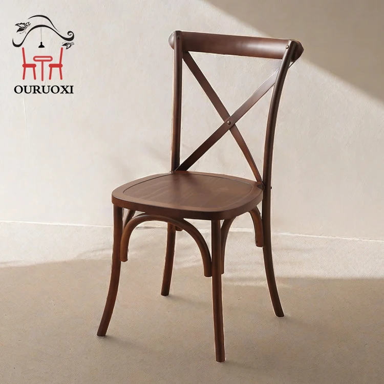 Wholesale Furniture Customized Solid Wood Cross Back Chair for Wedding Dining Hotel