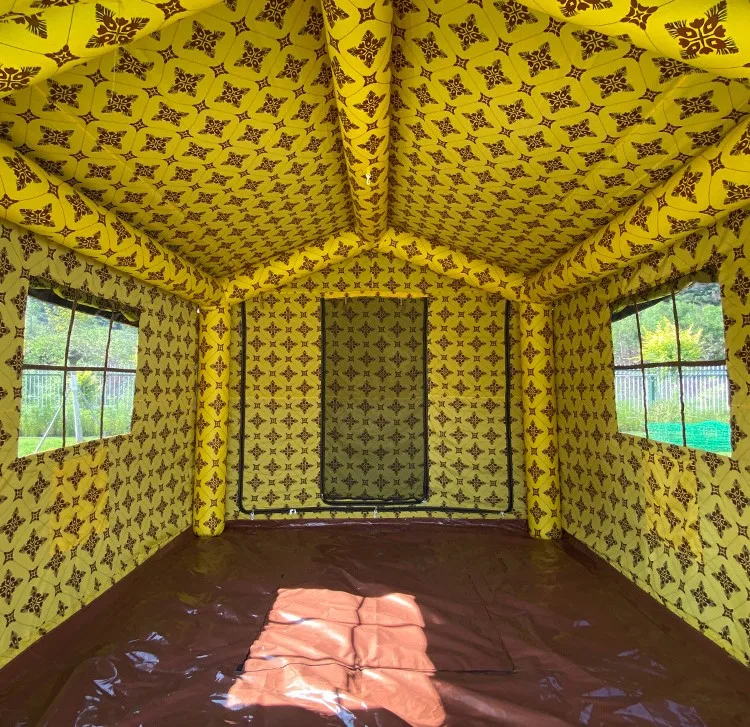 Customized 3*3M 3*4M 3*6M inflatable camping outdoor tent with air tube