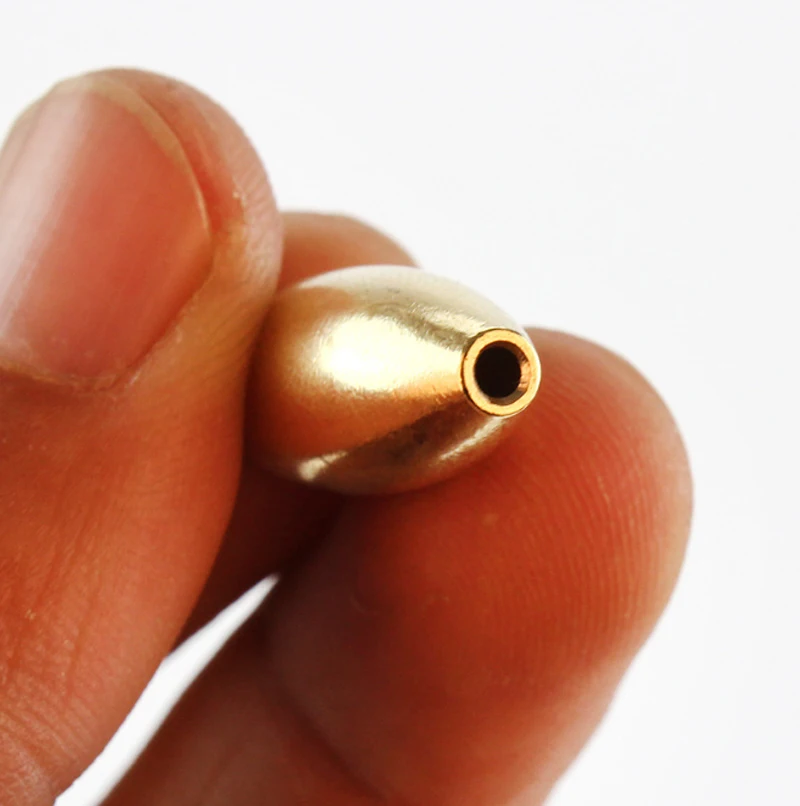 Wholesale 1.8g-21g Bullet Brass fishing sinkers worm Sinkers Weights Cone-shape Lead Bullet Weight Fishing Copper Sinker