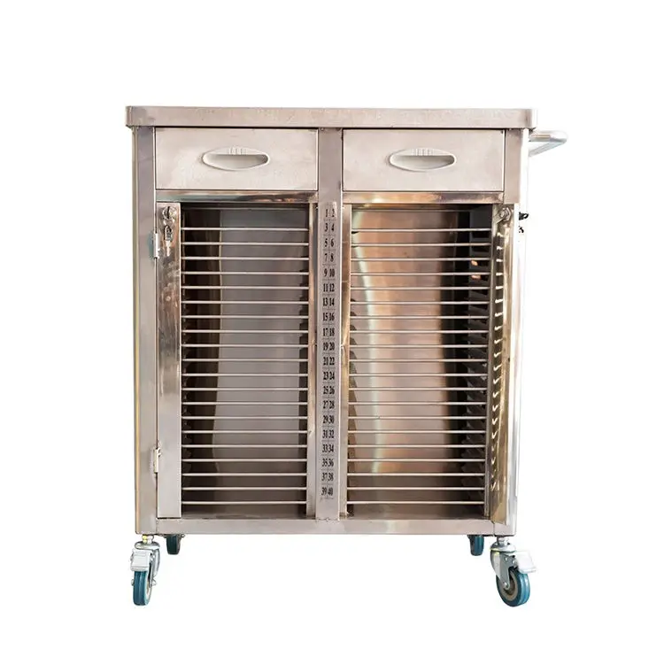Stainless steel hospital cabinet medical cabinet Hospital Furniture Patient Record File Trolley medical recorder cabinet