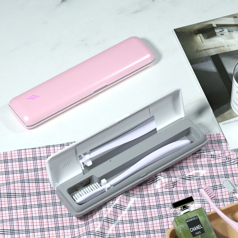 portable electric UV light toothbrush travel case for manual toothbrushes