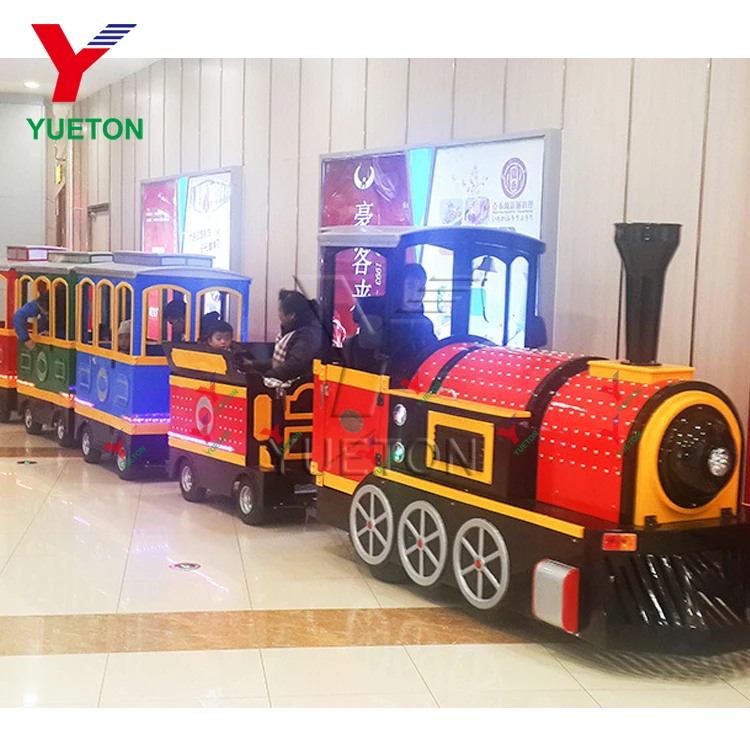 Kids Amusement Train Ride Outdoor Kiddie 24 Person Toy Mini Electric Motor Battery Trackless Train In The Mall For Children Game