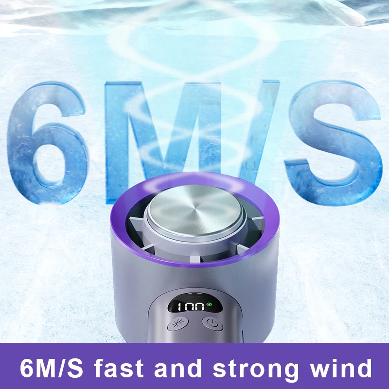2024 New Refrigeration High Speed Cold Cooling Ice Compress Fan 100 Gear Adjustment Portable High Speed Handheld Fan With Logo