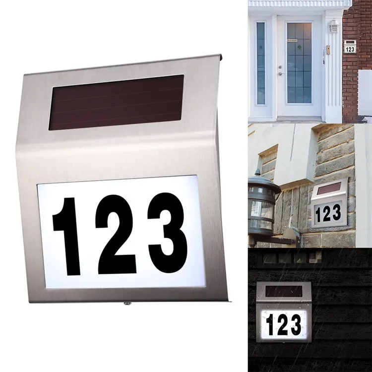 House Number Led Solar House Numbers Light Lighted Sign Plaque Address For Houses Waterproof Led Powered Mailbox Street Yard