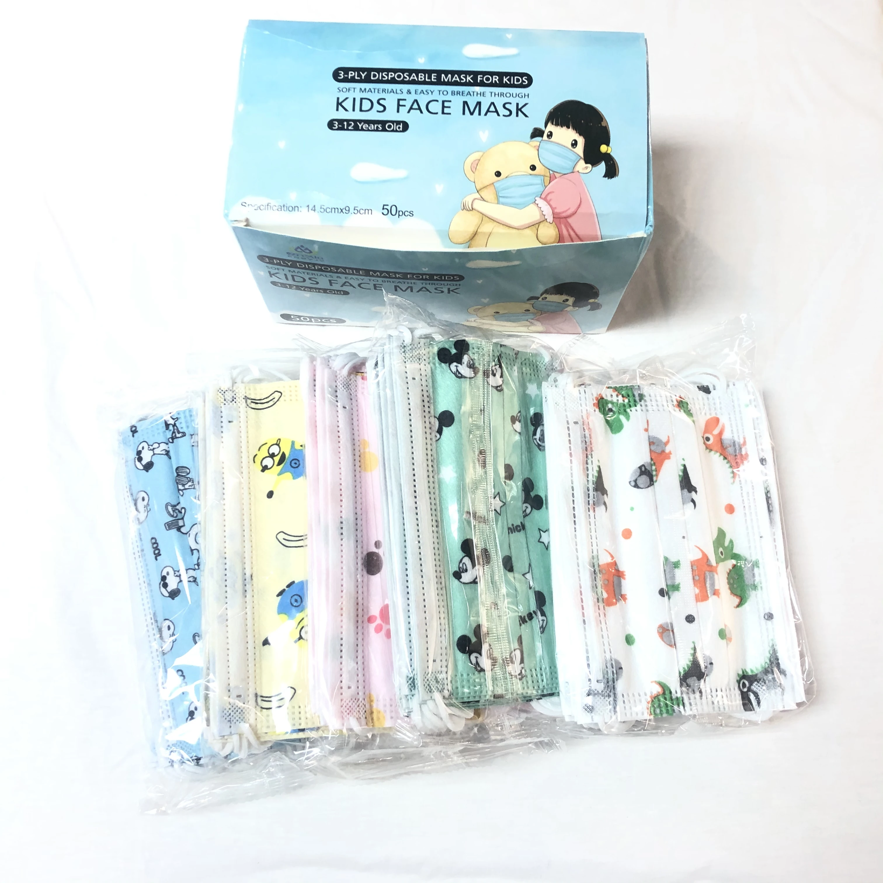 Сделано в Китае, детская защита, 3 слоя, детский крючок для ушей, ткань с принтом, детская маска для лица