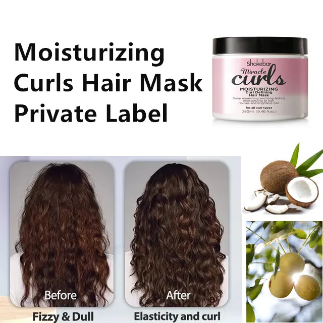 Private Label Coconut Oil Moisture Curly Creams Curl Defining Enhancers Anti Frizz Curling Hair Cream for African Curly Hair