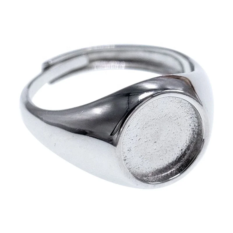Wholesale 925 solid silver ring setting silver ring fine jewelry adjustable ring