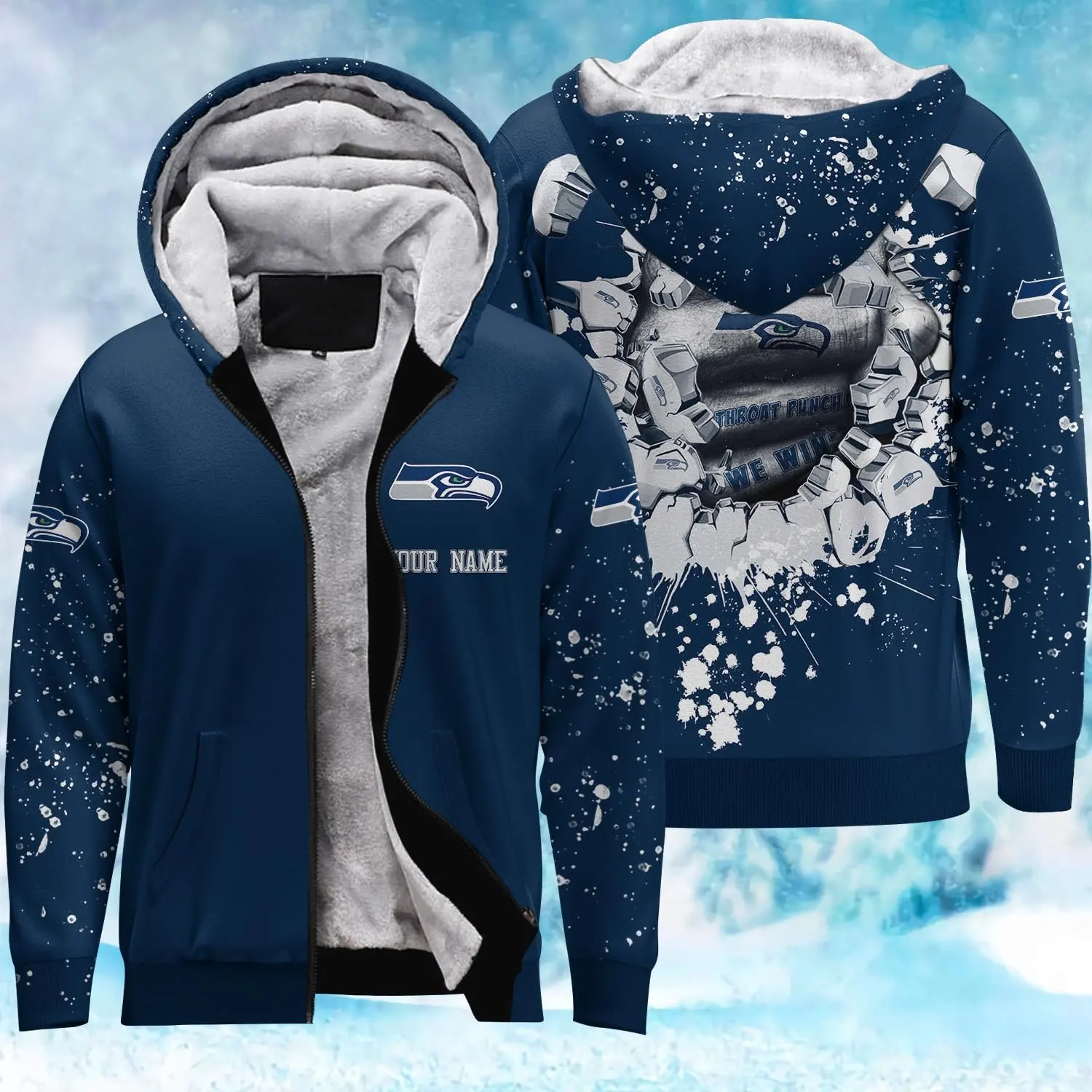 NFLE Seahawks Heavy Weight Hoodie Luxury Quality Heavy Weight Oversized Custom Print Logo Men Hoodies Sweatshirts