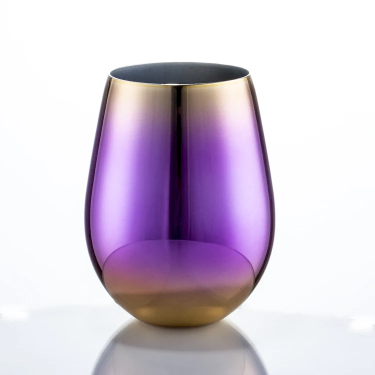 Hot Selling Single Wall Egg Shape Stainless Steel Wine Cup 18 oz Unbreakable Water Cups Coffee tumbler with straw whosale