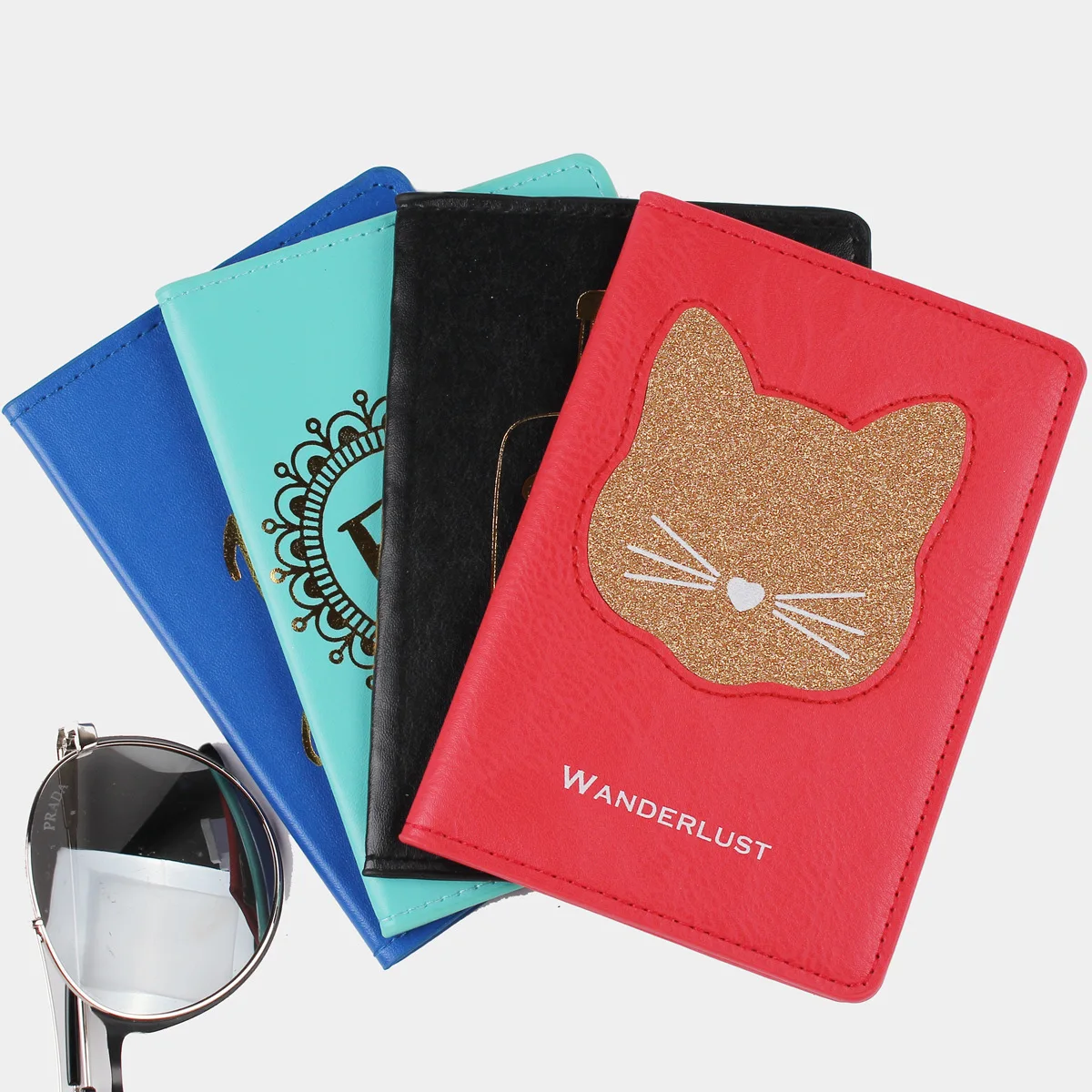 New design luxury passport holder custom leather passpot cover wallet rfid blocking leather passport and boarding pass holder