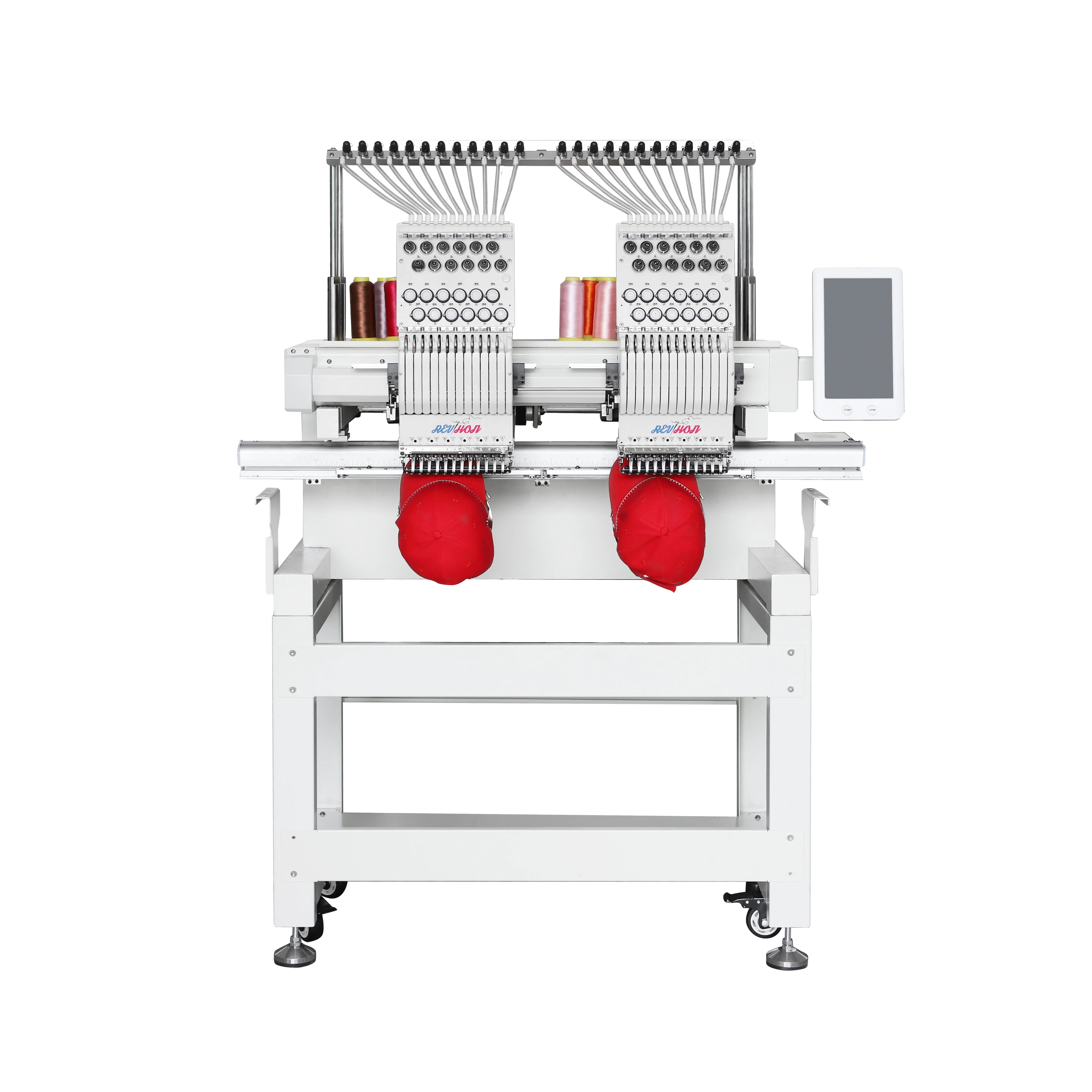REVHON 1200 RPM 1502 two head custom hat embroidery machine industrial automatic embroidery machine