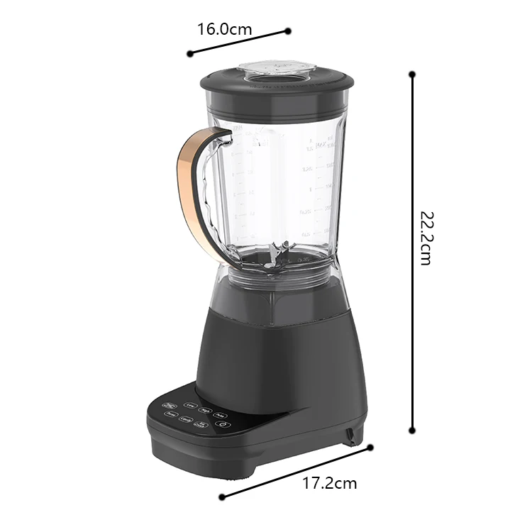 42914 1.5L Fruit Blender Electric Juice Blender Cup Blender Machine Multifunctional Safety Lock Plastic Black Touchpad 700 1.5