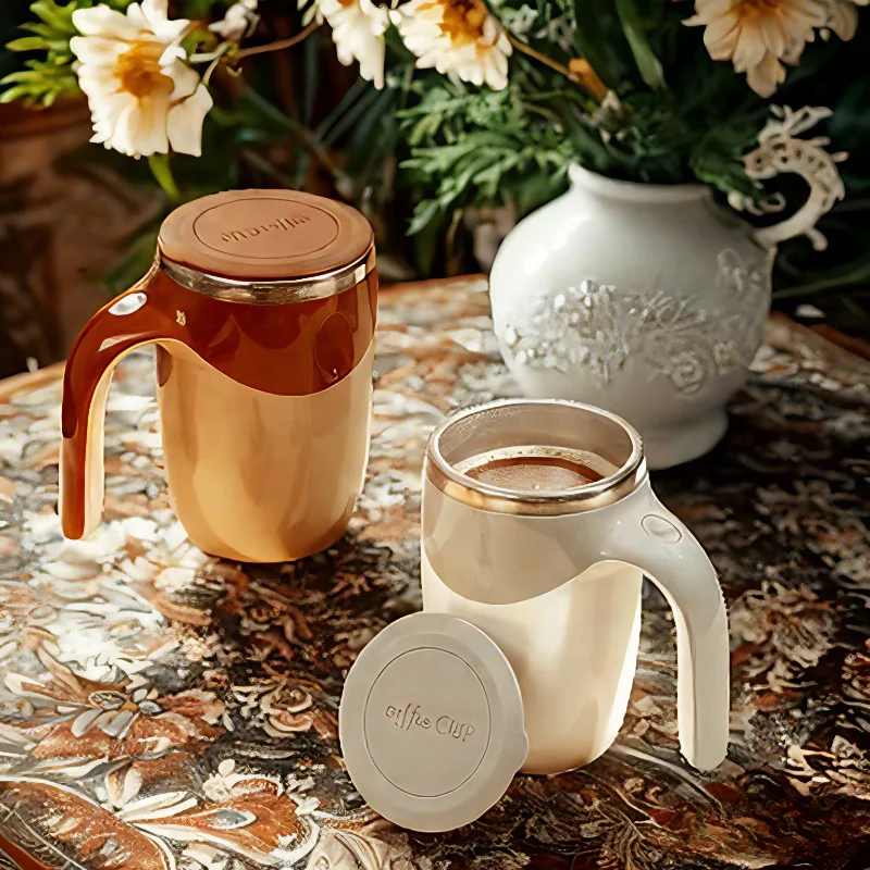 Self-Stirring Rechargeable Stainless Steel Coffee Mug Eco-Friendly Automatic Mixing Cup for Drinks with Lid Coffee Milk Cocoa